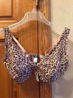 Cosabella NWT $95 TALL LEOPARD TRIANGLE BRALETTE LARGE LEOPARD